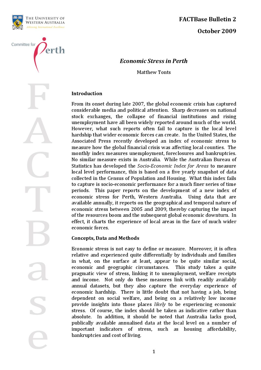 FACTBase Bulletin 2 - October 2009