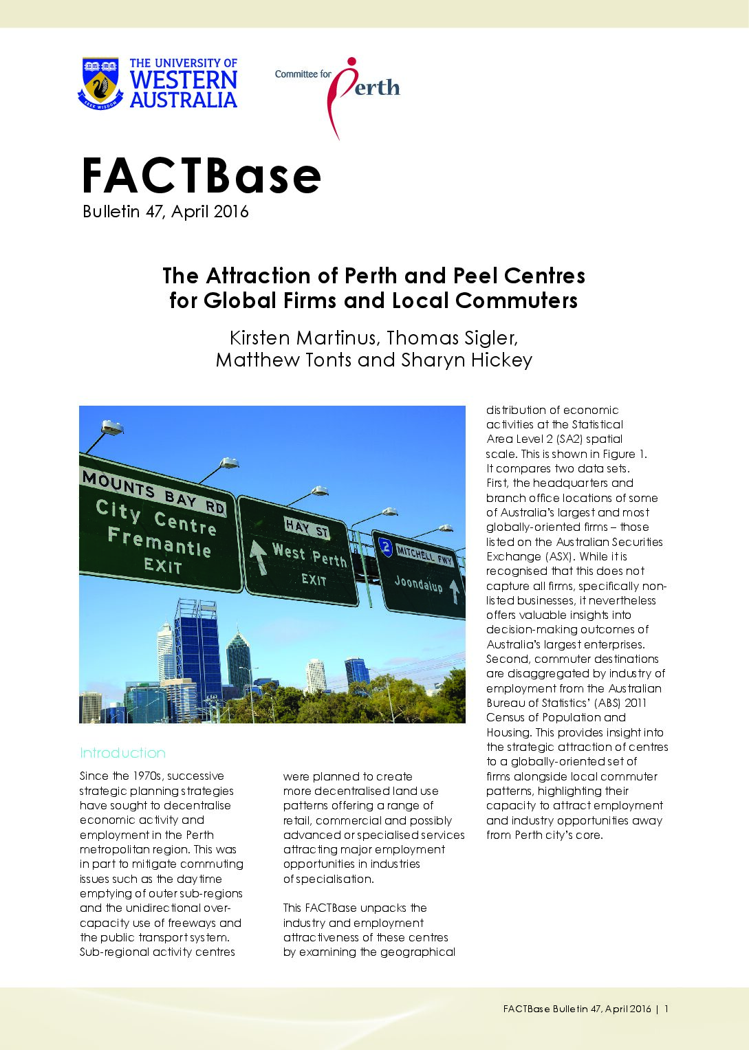 FACTBase Bulletin 47 - April 2016