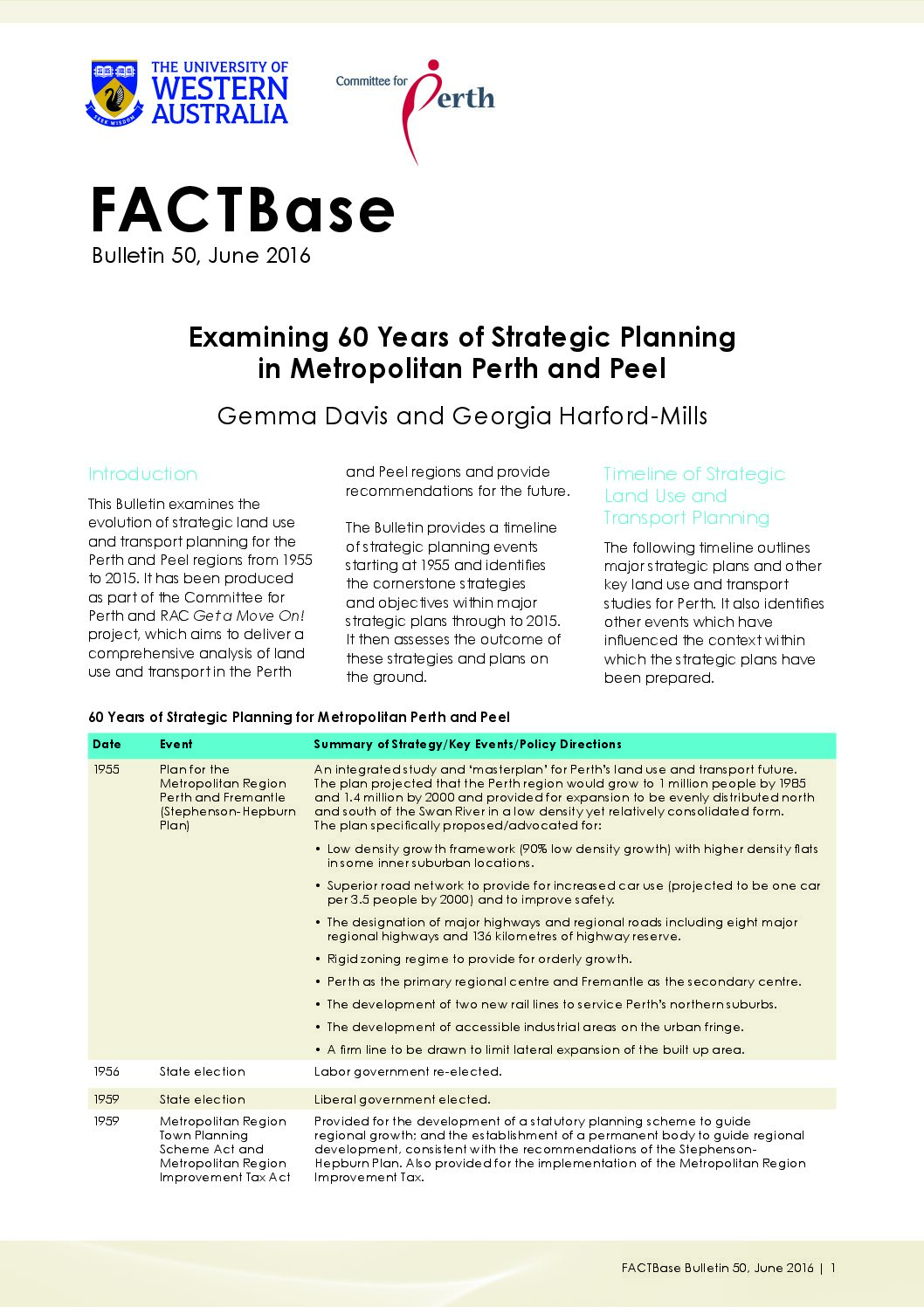 FACTBase Bulletin 50 - June 2016