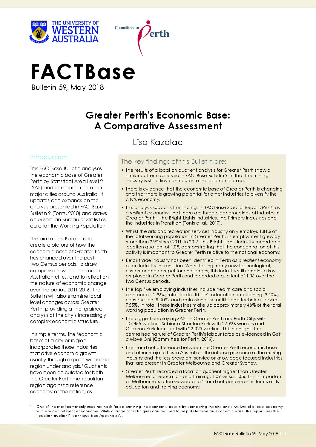 FACTBase Bulletin 59 - May 2018